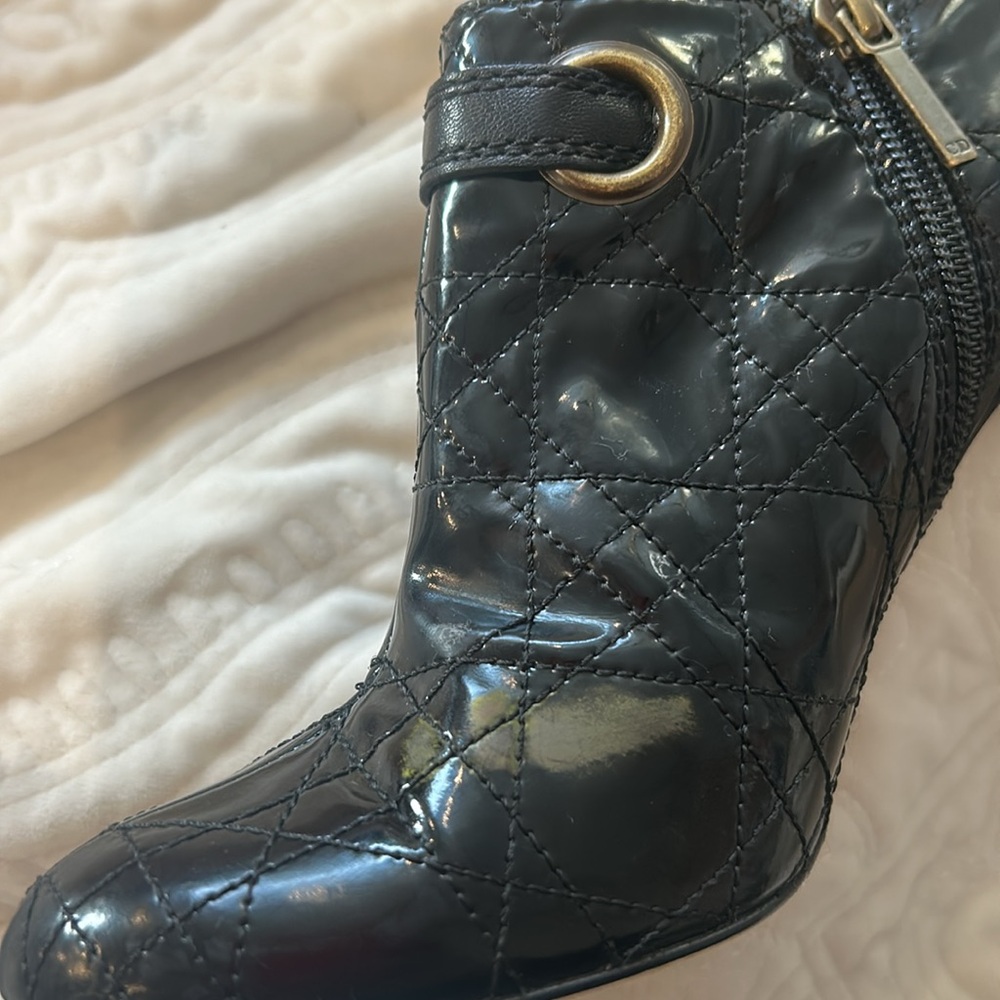 DIOR Black Patent Leather Signature Booties- 8.5 - Picture 11 of 13